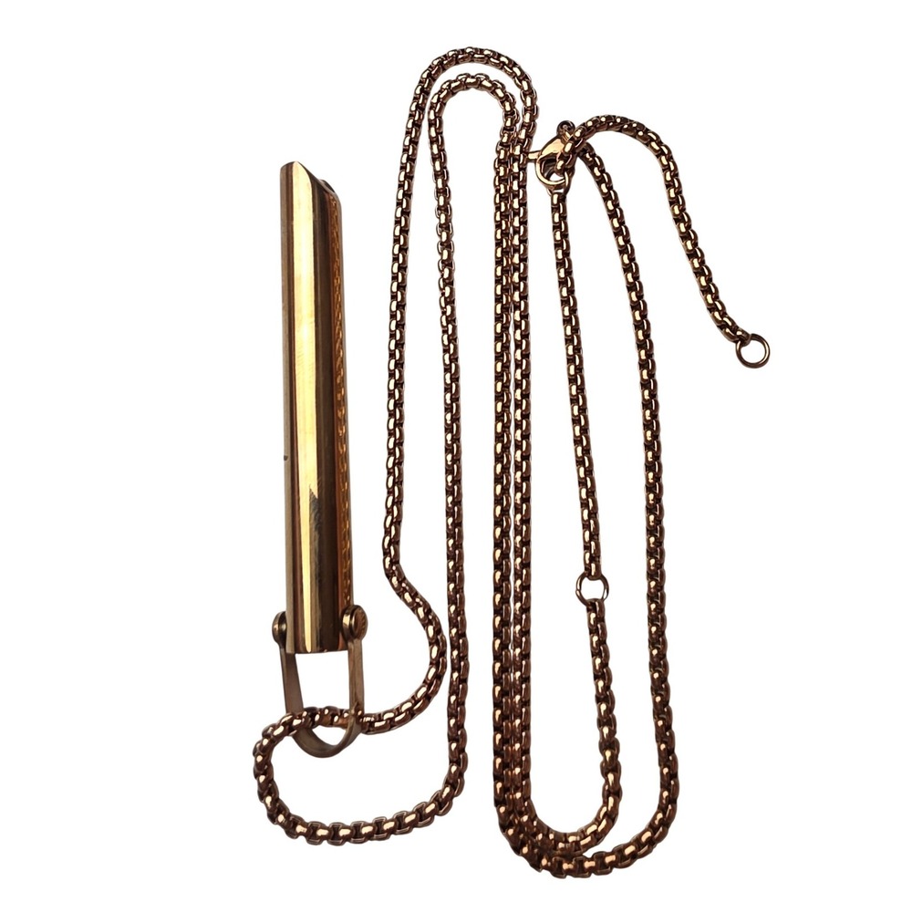Rose Gold Mindful Breathing Necklace Meditation Stress Relief Pendant Box Chain